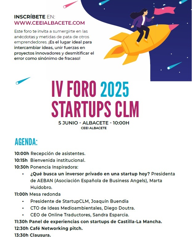StartupCLM, colaborador del IV Foro Startups CLM 2025 1 agenda 1