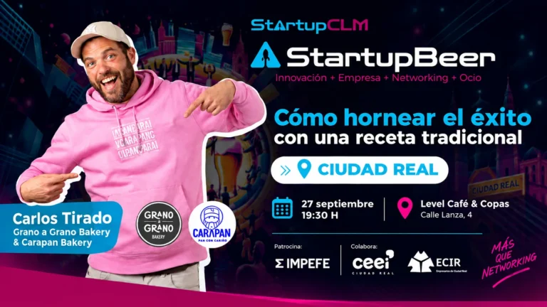 Inicio 4 Carlos Tirado en StartupBeer Ciudad Real con Grano a Grano Bakery y CaraPan Bakery